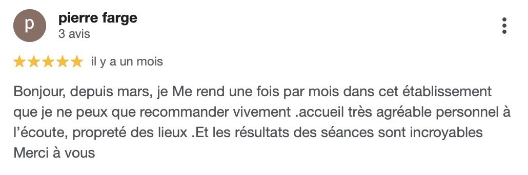 Avis Google de Pierre Farge