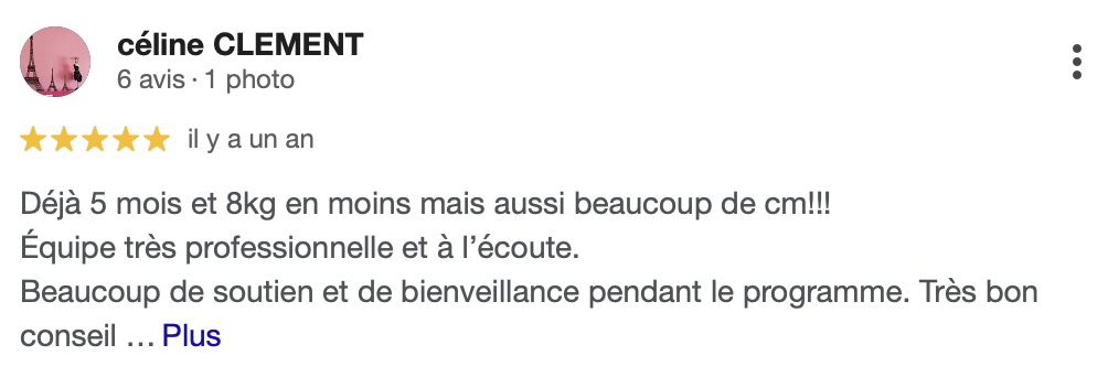Avis Google de Celine Clement